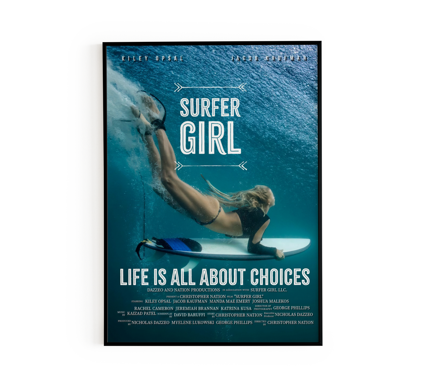 Cinematic Underwater Surfer Wall Art