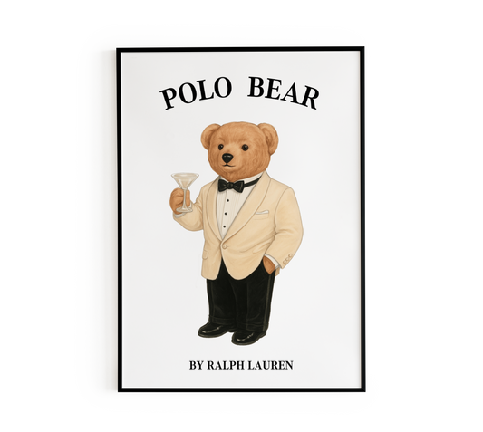 Teddy Bear with Drink Poster