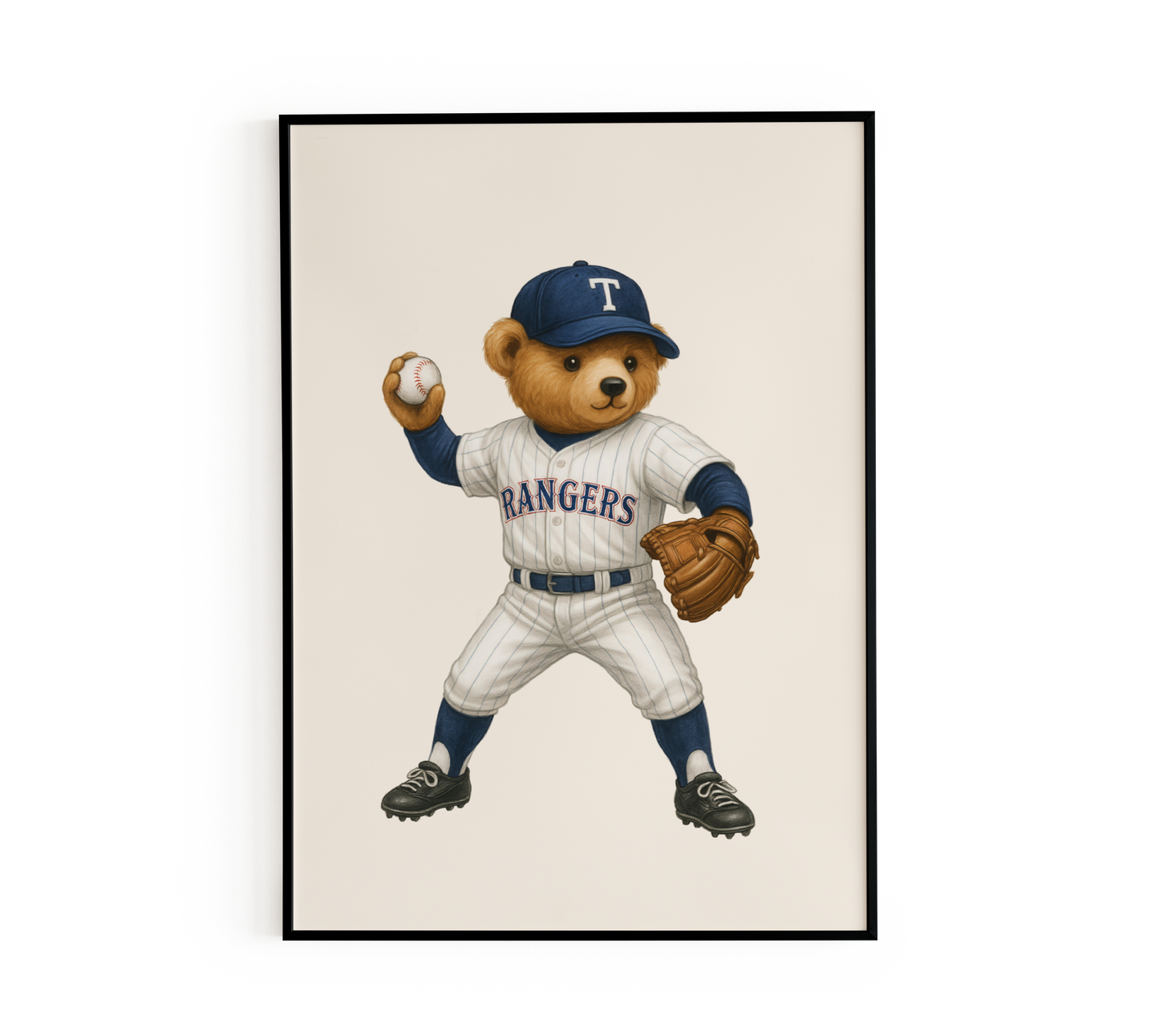 Baseball Designer Fashion Bear Poster