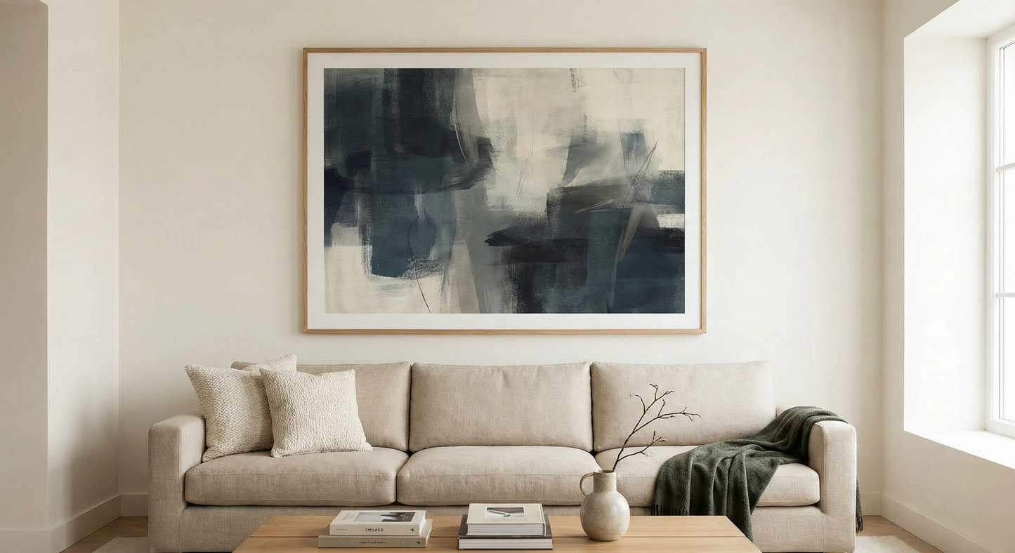 Abstract Navy Luxury Wall Art