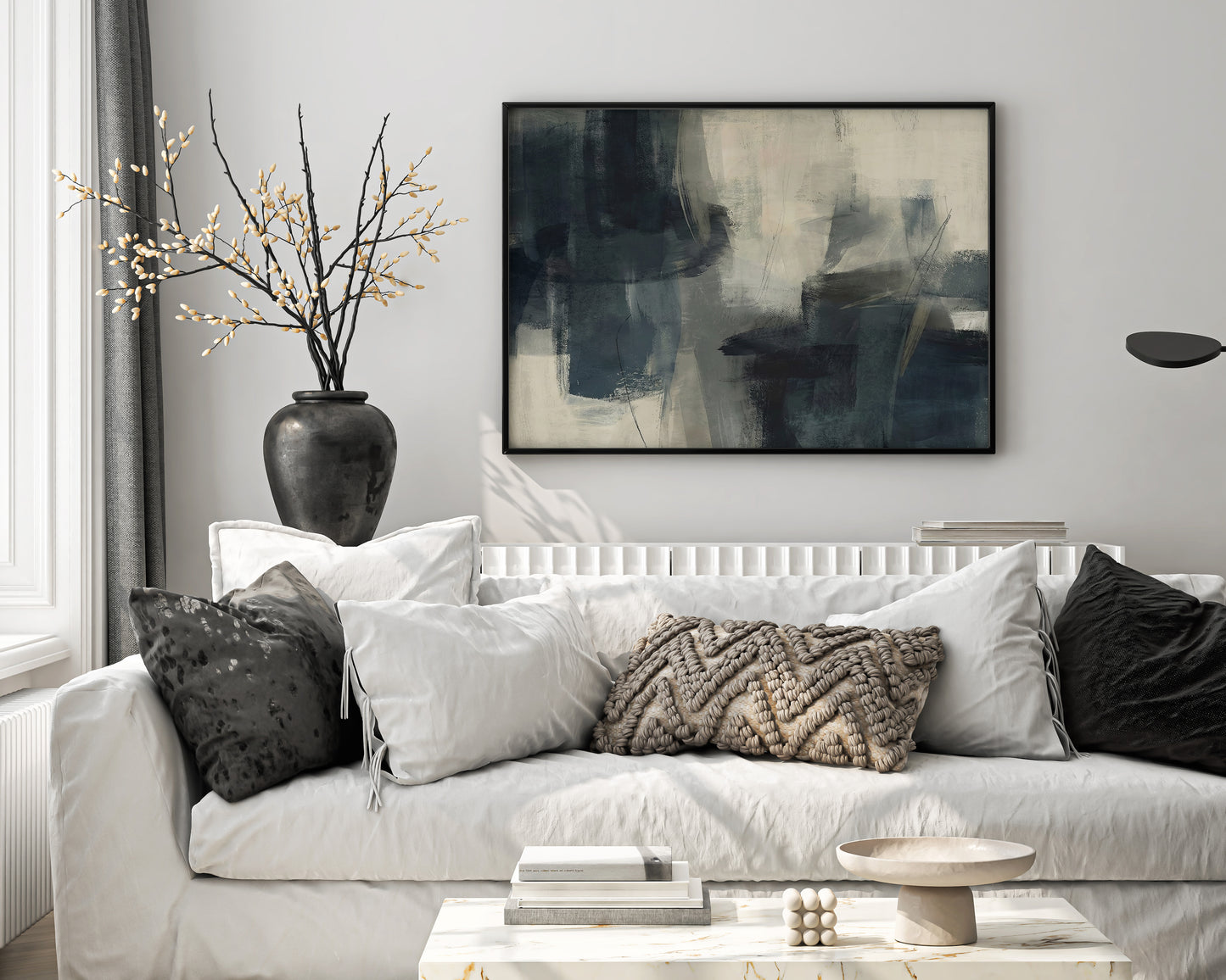 Abstract Navy Luxury Wall Art