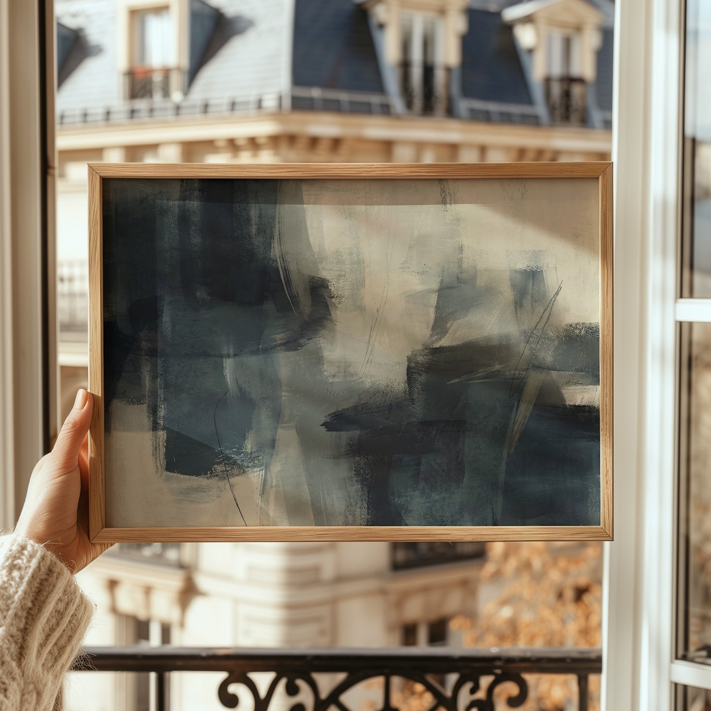 Abstract Navy Luxury Wall Art