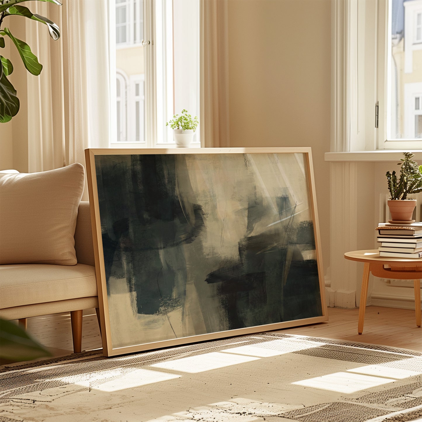 Abstract Navy Luxury Wall Art