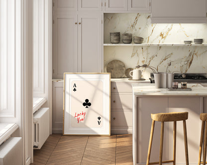 Lucky You Wall Art, Ace of Clubs Print - Physical Poster (B116)