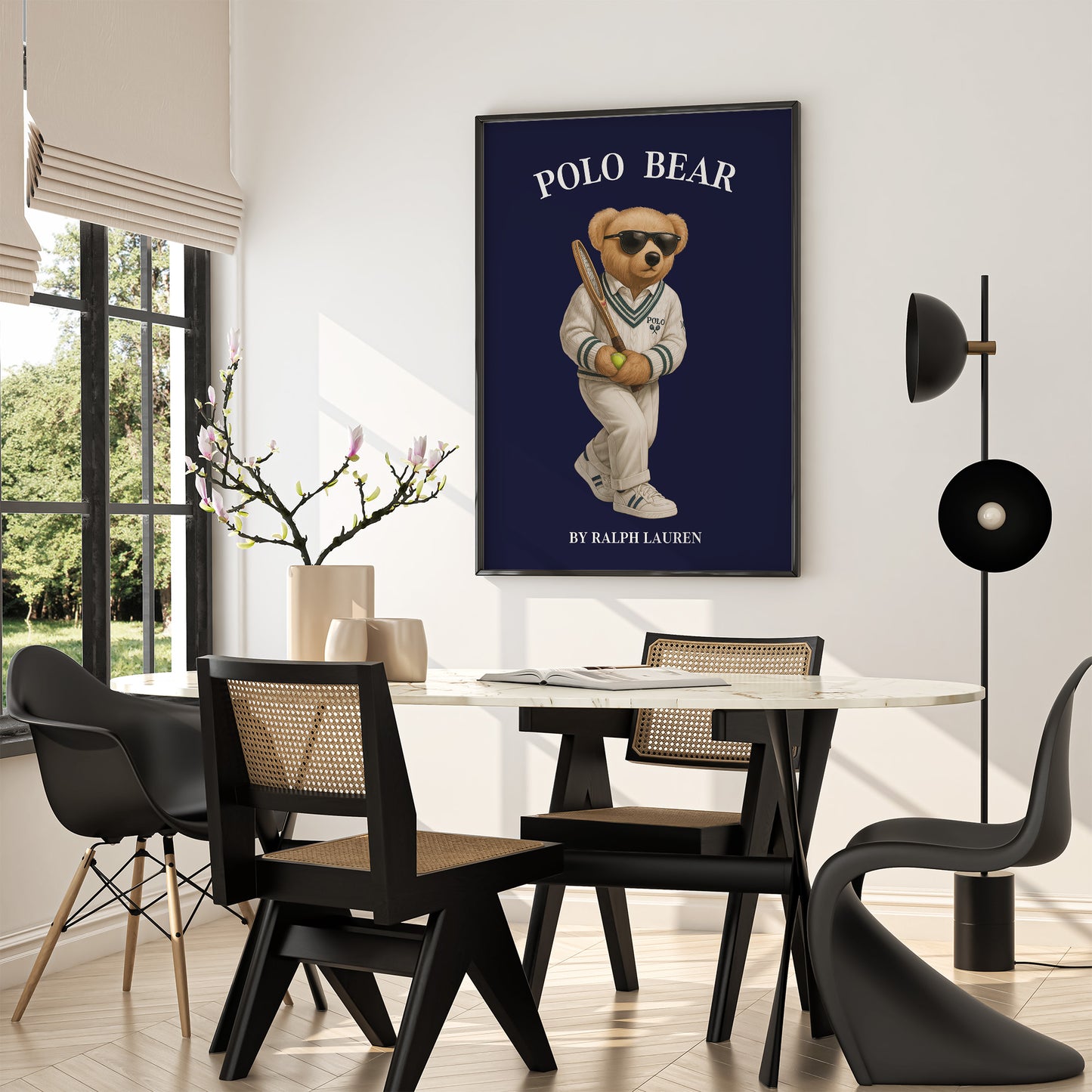 Tennis Polo Bear Poster, Sport Bear Print – Physical Print (D51)
