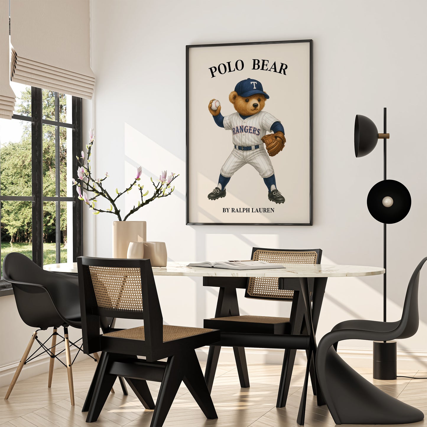 Rangers Polo Bear Poster, USA Bear Print – Physical Print (D83.0)