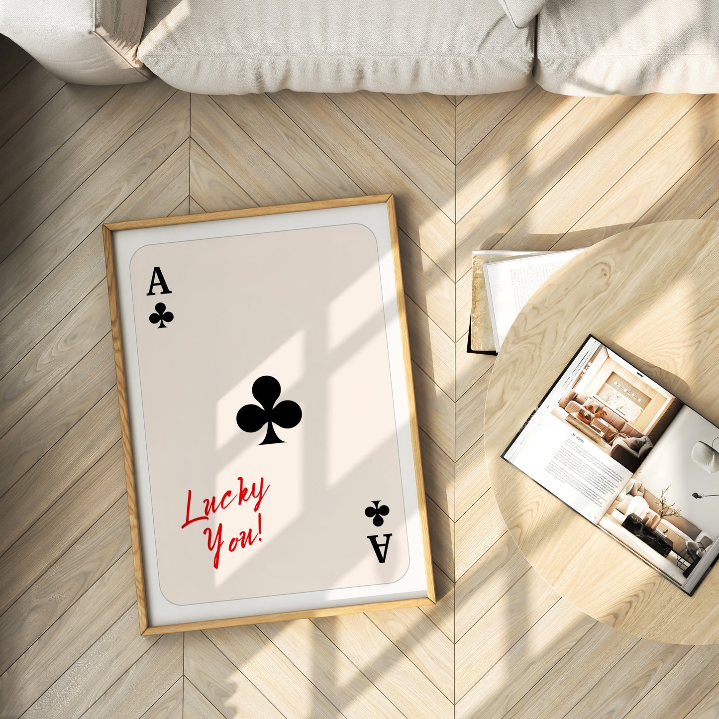Lucky You Wall Art, Ace of Clubs Print - Physical Poster (B116)