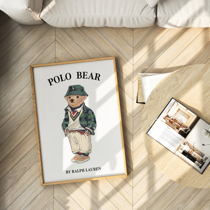 Vintage Preppy Bear Fashion Poster