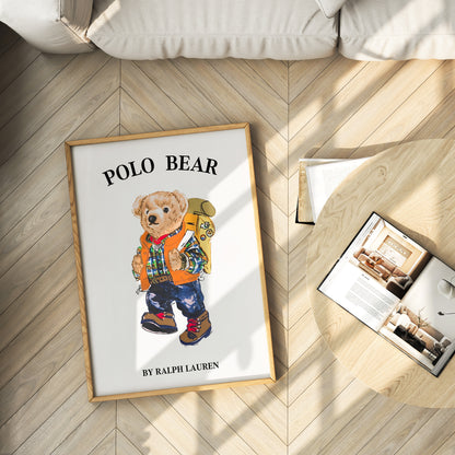 Hiking Bear Adventure Wall Art