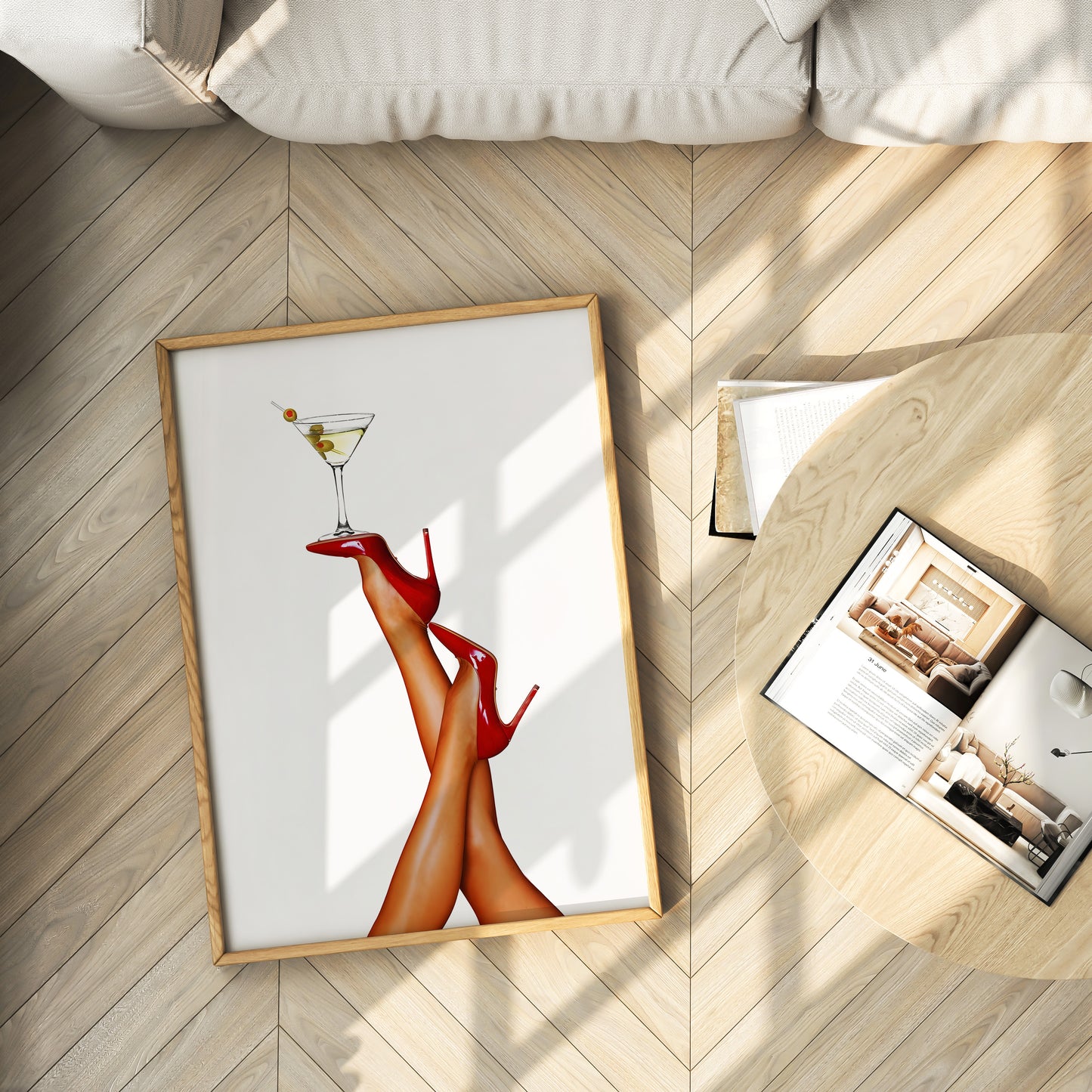 Red Heels Martini Cocktail Poster