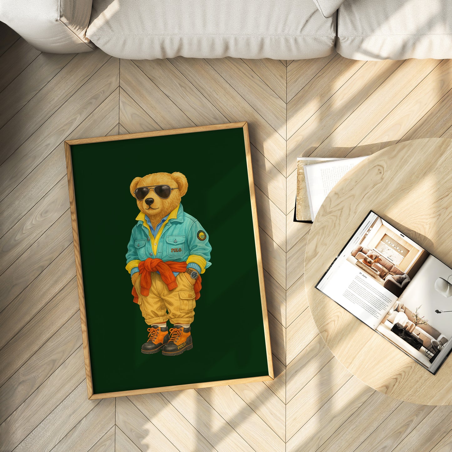 Luxury Green Bear Poster, Digital Download (D93)