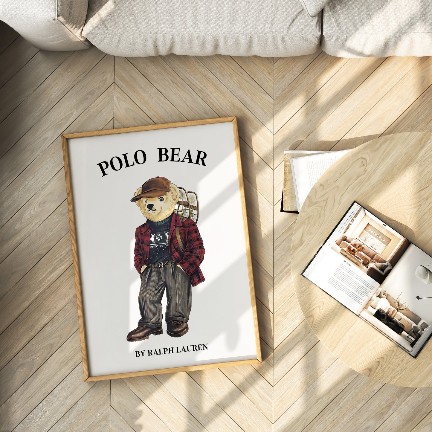Luxury Polo Bear Poster, Digital Download (C210)