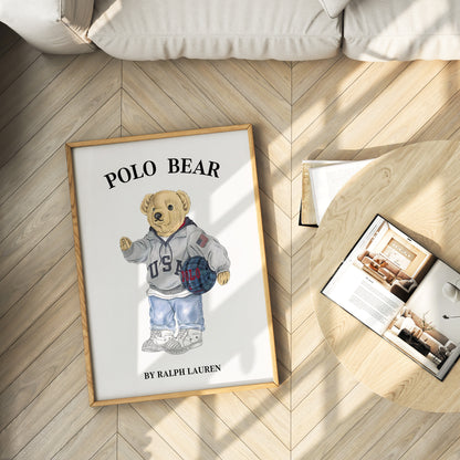 USA Sport Preppy Bear Wall Art
