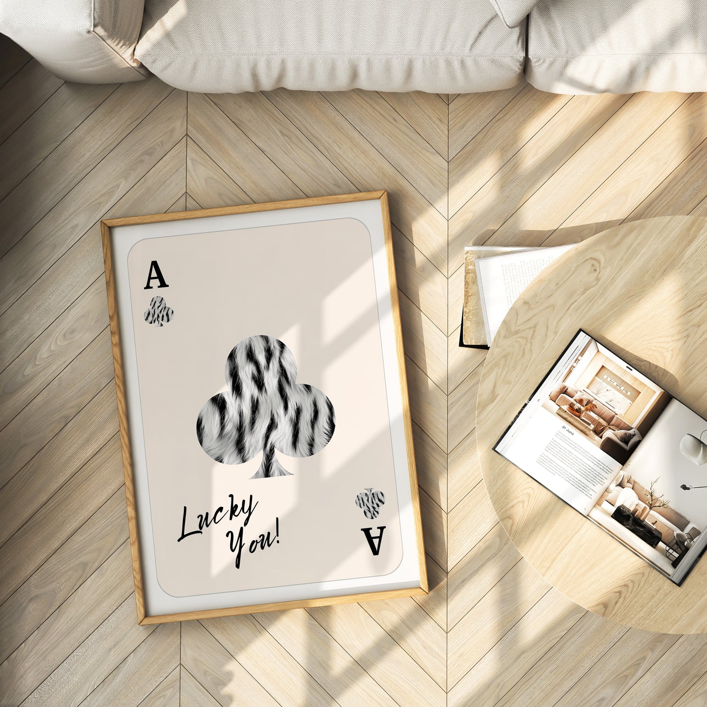 Lucky You Wall Art, Ace of Clubs Print - Physical Poster (B120)