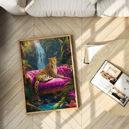 Leopard Pink Velvet Jungle Poster