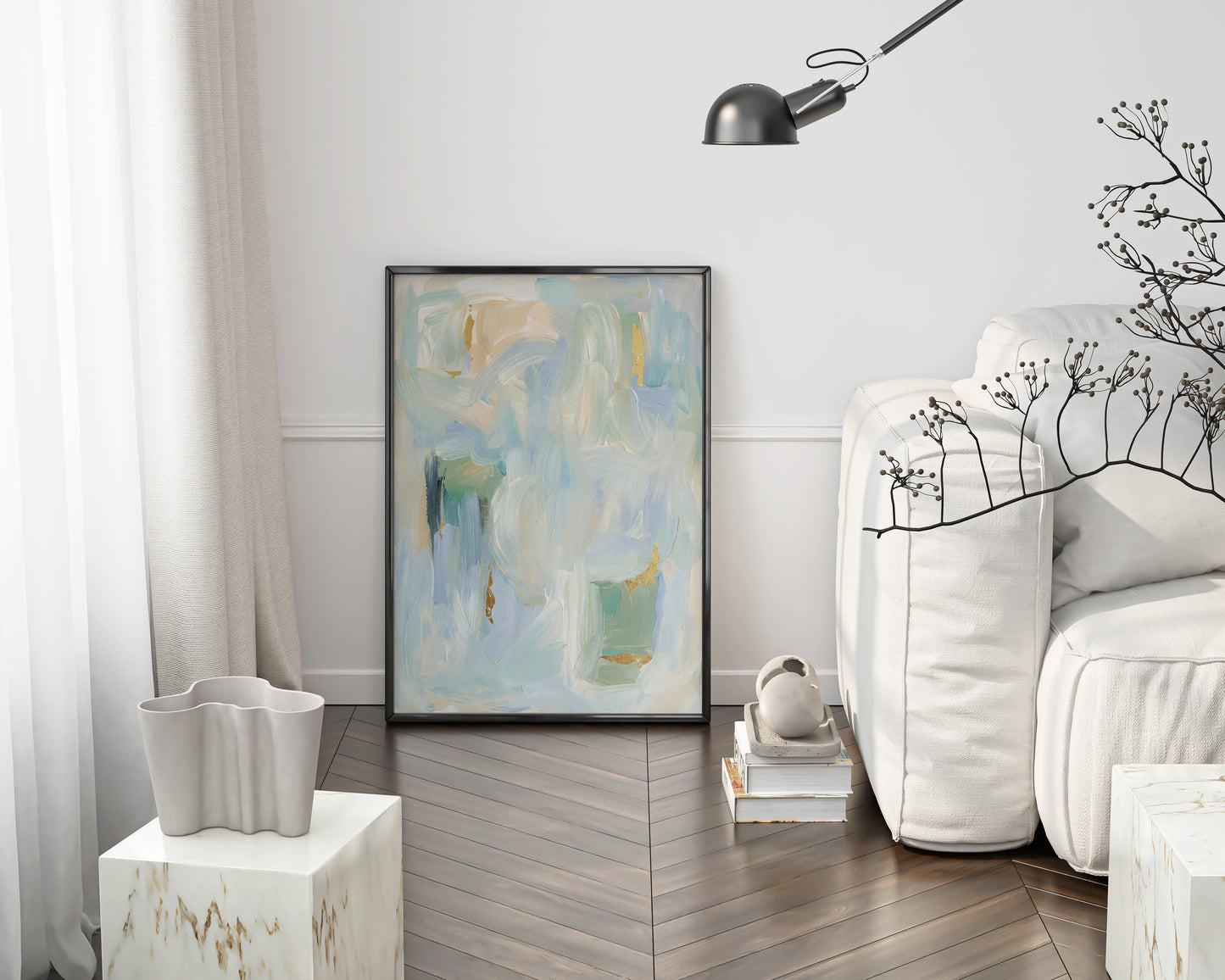 Modern Pastel Blue Abstract Poster