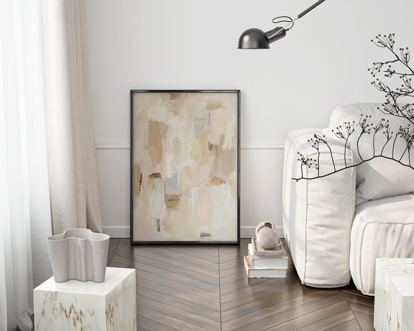 Neutral Beige Abstract Poster