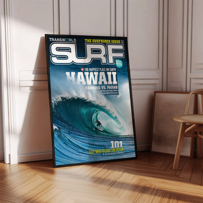Vintage Hawaii Surfer Barrel Cover Poster