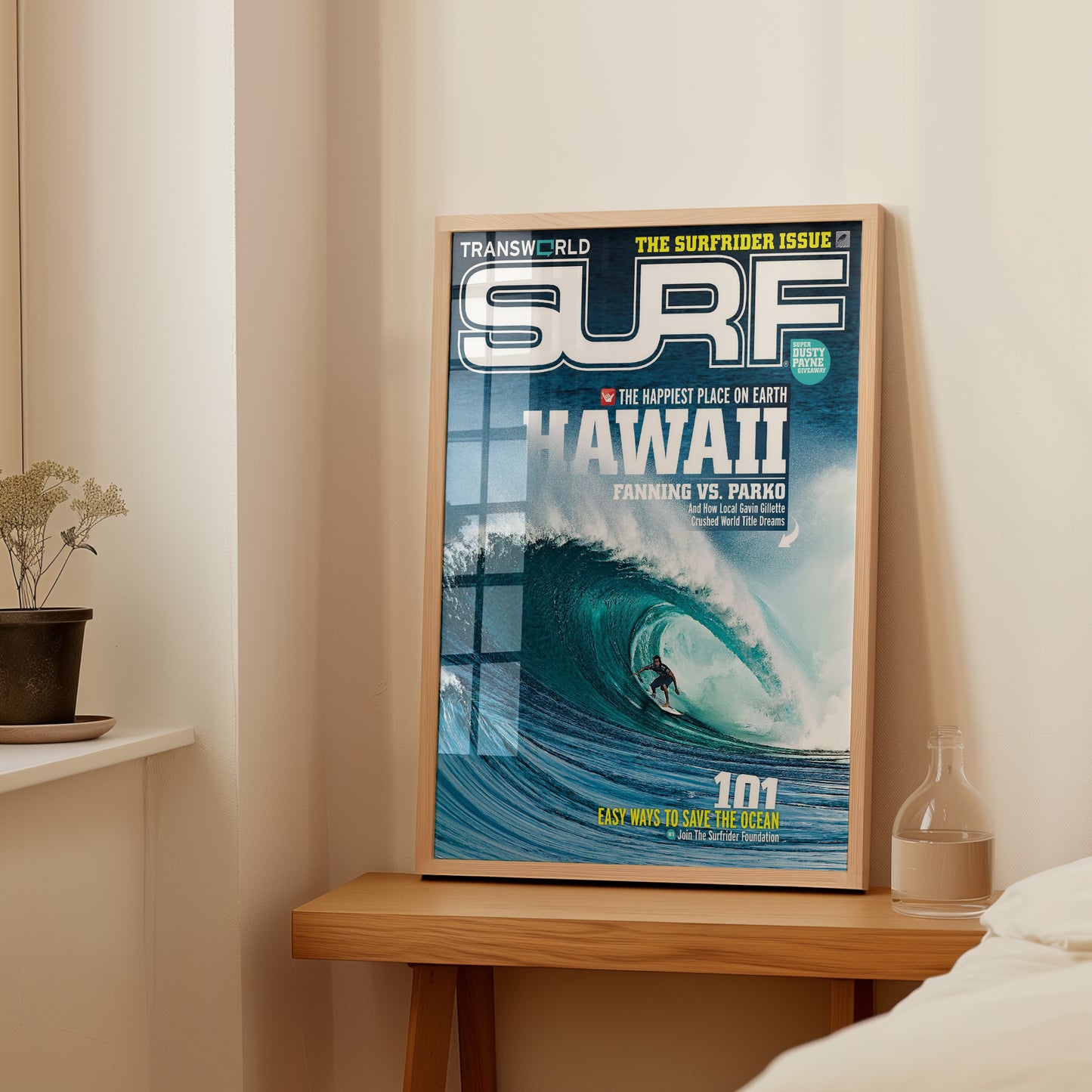 Vintage Hawaii Surfer Barrel Cover Poster