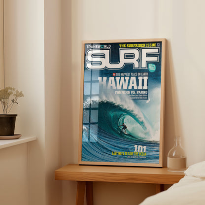 Vintage Hawaii Surfer Barrel Cover Poster