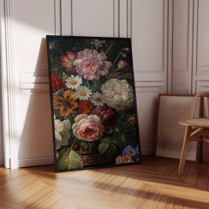 Dutch Moody Floral Basket Wall Art