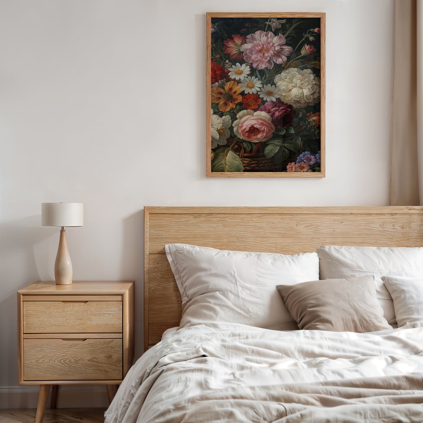 Dutch Moody Floral Basket Wall Art