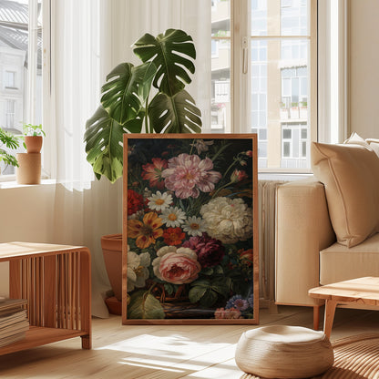 Dutch Moody Floral Basket Wall Art