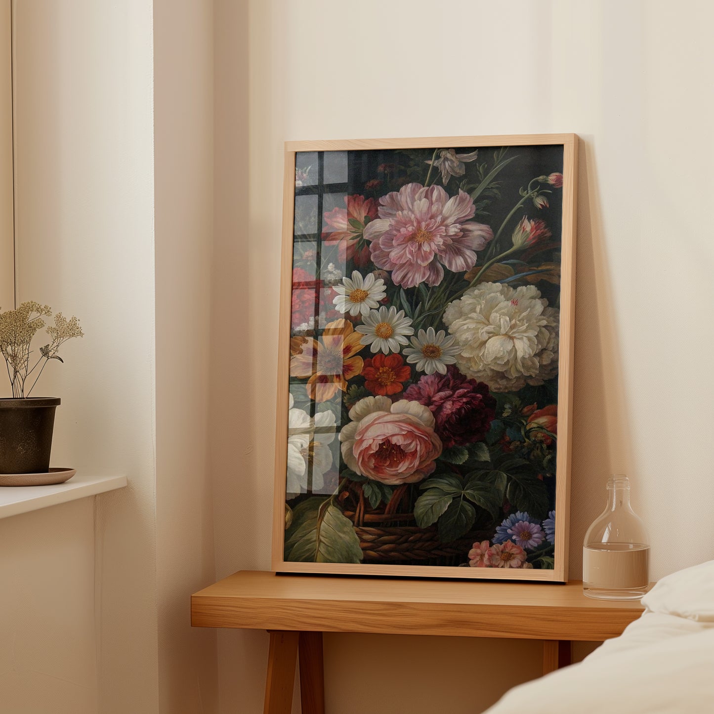Dutch Moody Floral Basket Wall Art