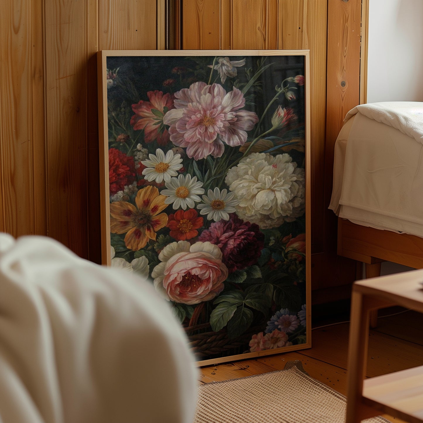Dutch Moody Floral Basket Wall Art