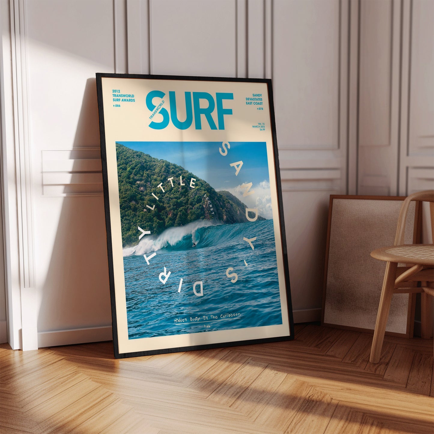 Surf Wave Retro Magazine Cover Poster