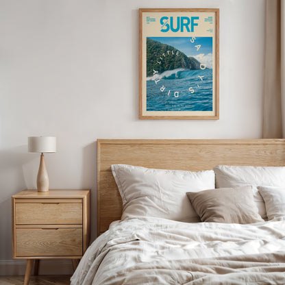Surf Wave Retro Magazine Cover Poster