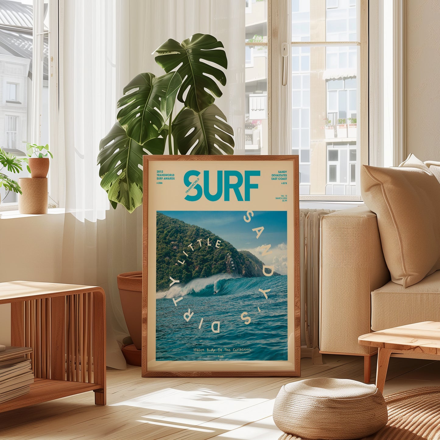 Surf Wave Retro Magazine Cover Poster
