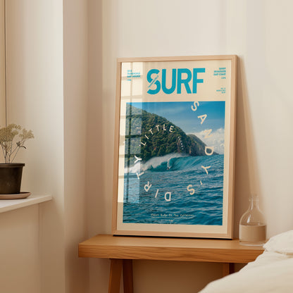Surf Wave Retro Magazine Cover Poster