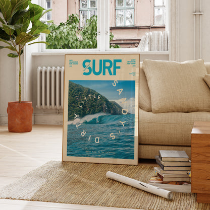 Surf Wave Retro Magazine Cover Poster