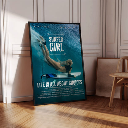 Cinematic Underwater Surfer Wall Art
