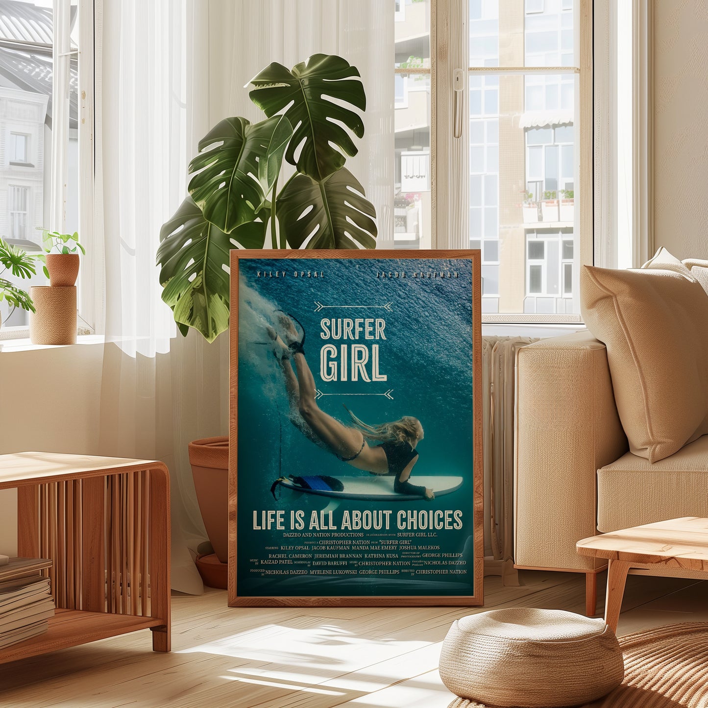 Cinematic Underwater Surfer Wall Art