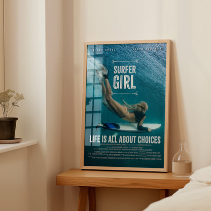 Cinematic Underwater Surfer Wall Art