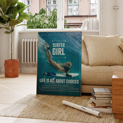 Cinematic Underwater Surfer Wall Art