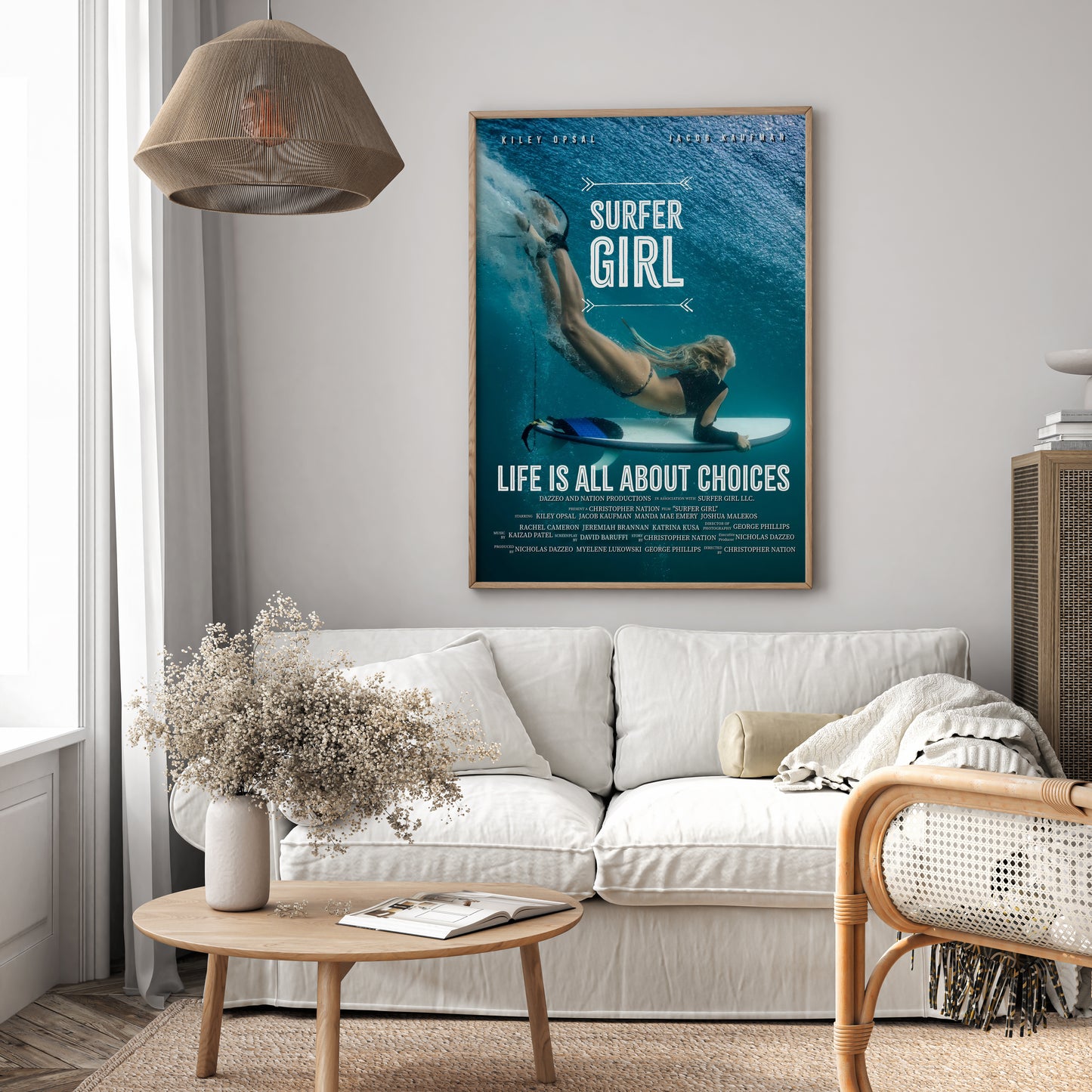 Cinematic Underwater Surfer Wall Art