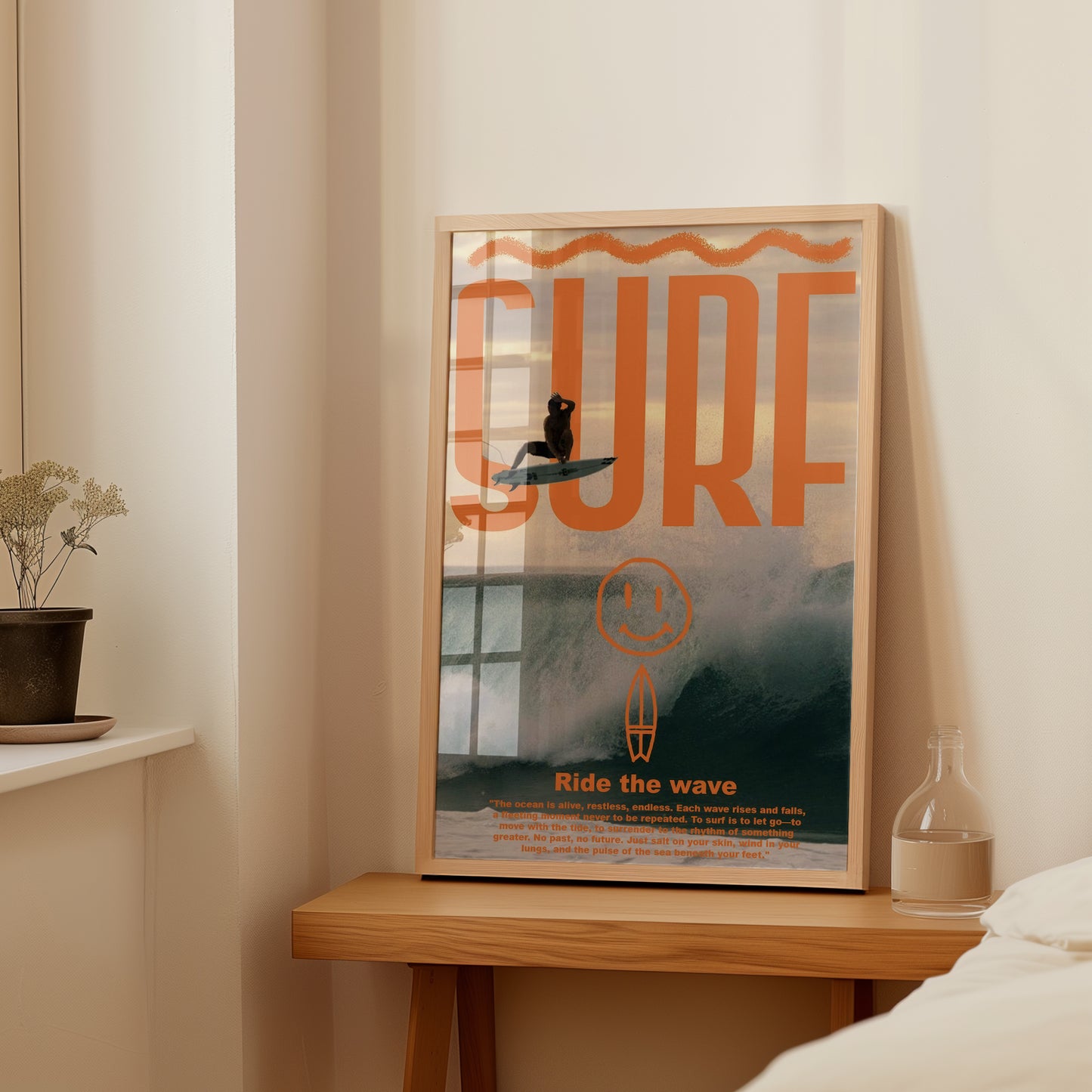 Retro Surfer Silhouette Wall Art