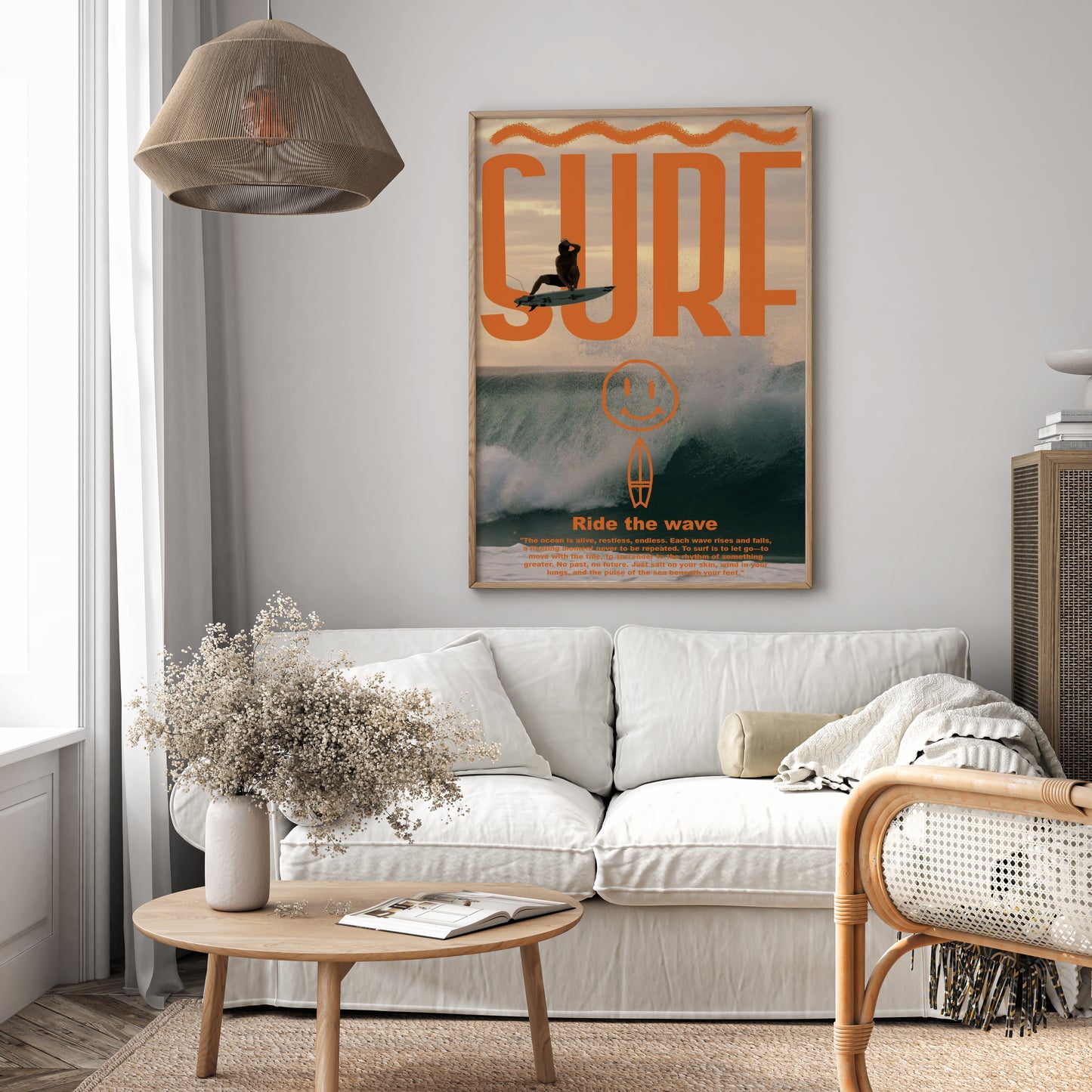 Retro Surfer Silhouette Wall Art