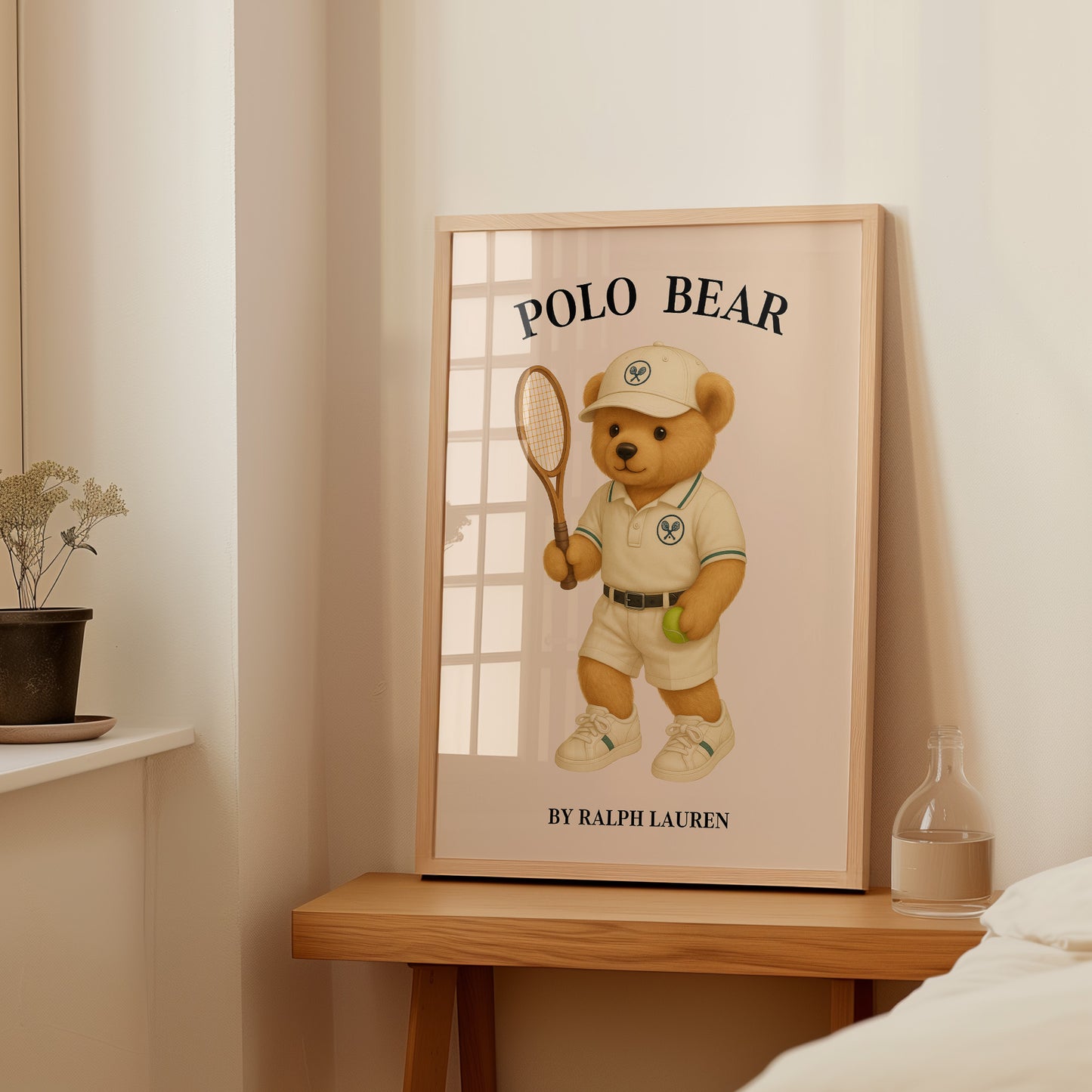 Tennis Bear Poster, Digital Download (D33)