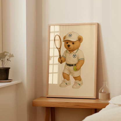 Tennis Bear Poster, Digital Download (D31)