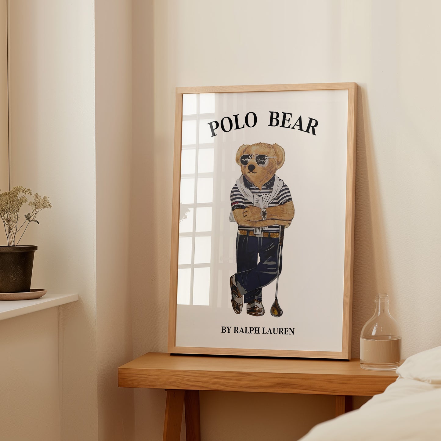 Luxury Polo Bear Poster, Digital Download (C211)