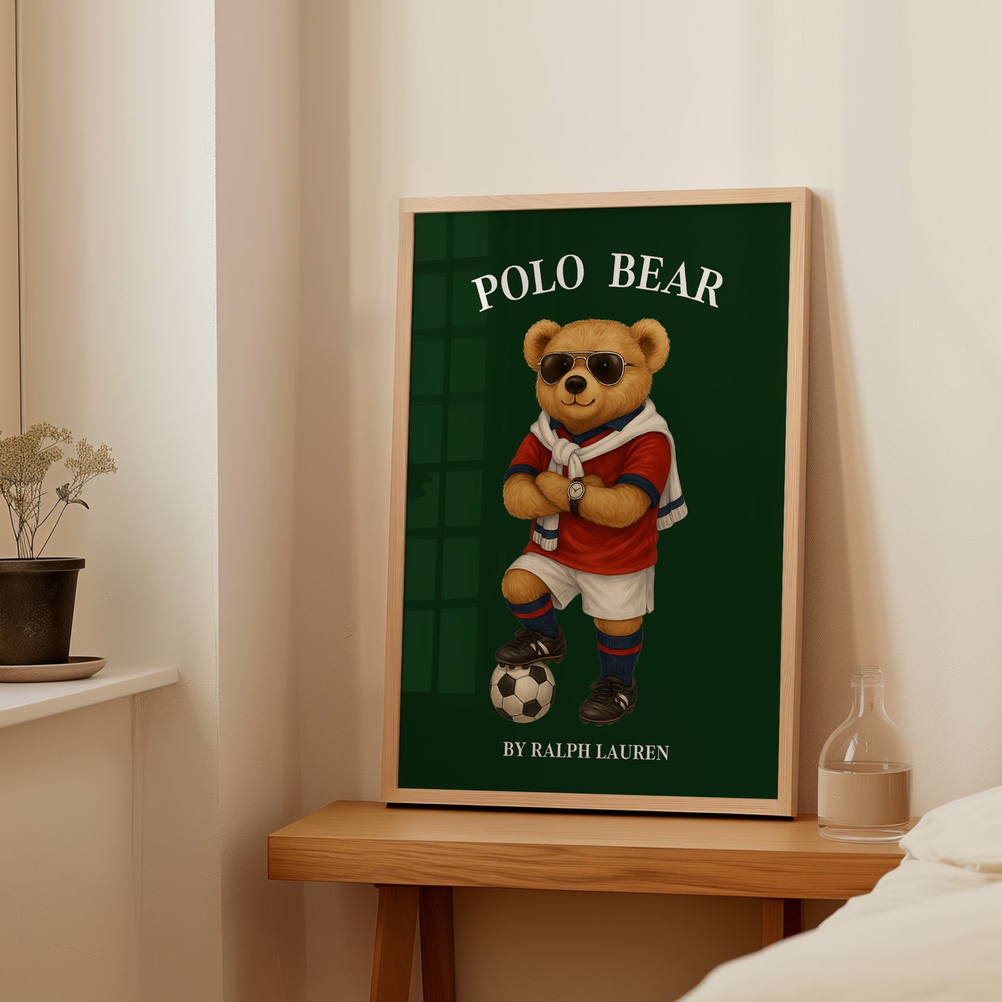 Football Bear Poster, Digital Download (D64)