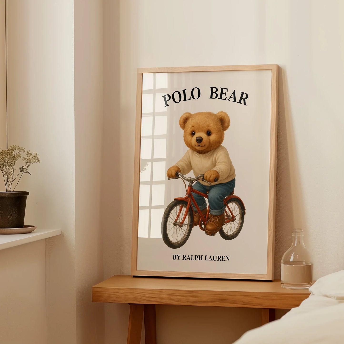 Cycling Teddy Bear Poster