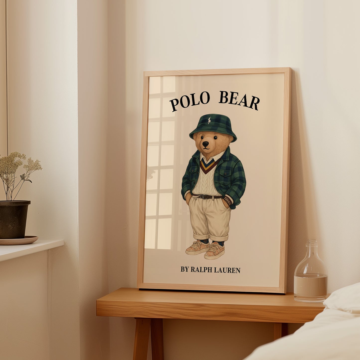 Polo Bear Poster, Cute Nursery Print – Physical Print (D35)