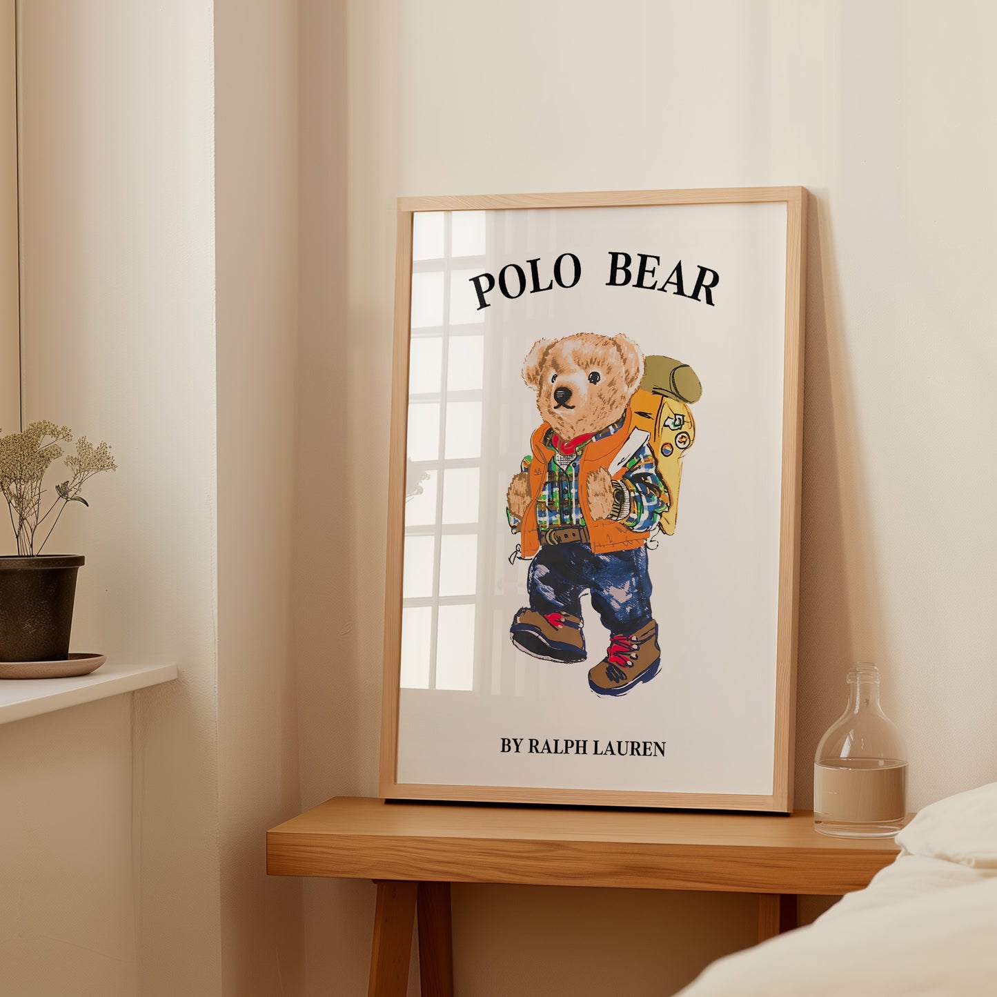 Hiking Bear Adventure Wall Art