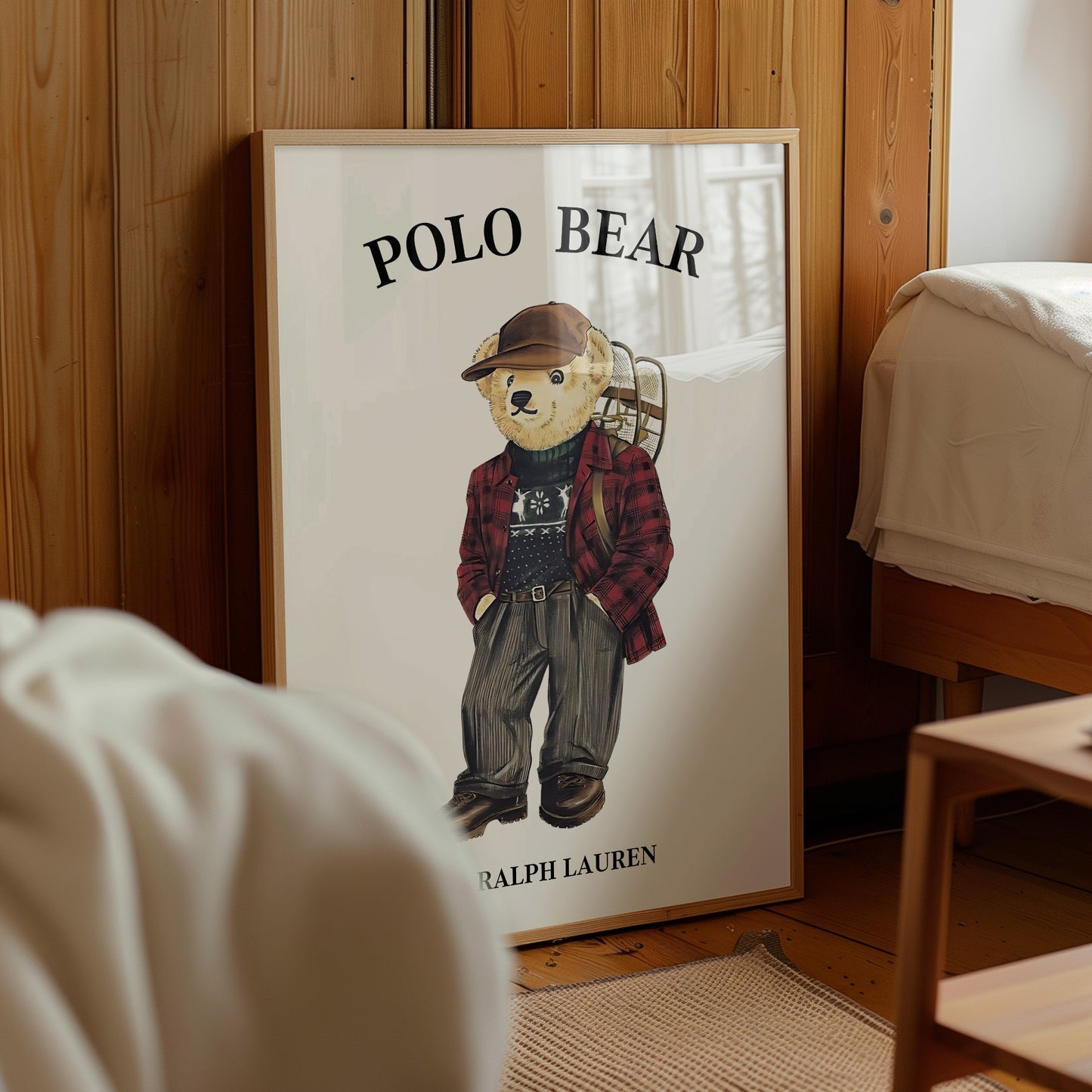Luxury Polo Bear Poster, Digital Download (C210)