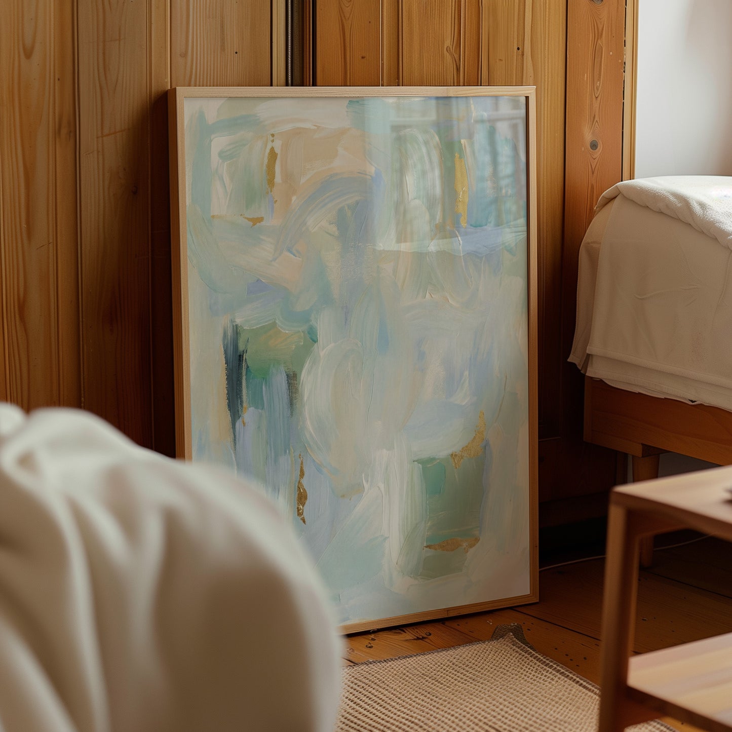 Modern Pastel Blue Abstract Poster